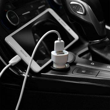 HOCO 12W 2x USB Typ A und micro USB Smartphone-Ladegerät (2400 mA, KFZ Dual USB Lade Stecker Zigarettenanzünder Charger micro USB Kabel)