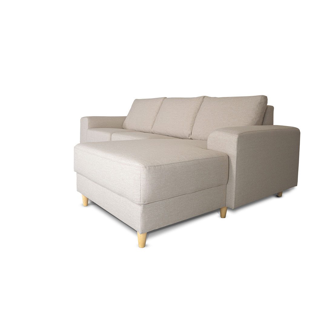 ebuy24 Sofa Nordic Sofa mit Chaiselong rechts gewendet hell be