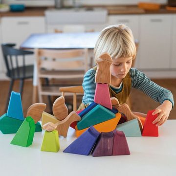 GRIMM´S Spiel und Holz Design Spielbauklötze Baukasten Regenbogenlöwe mit 27 Bausteine
