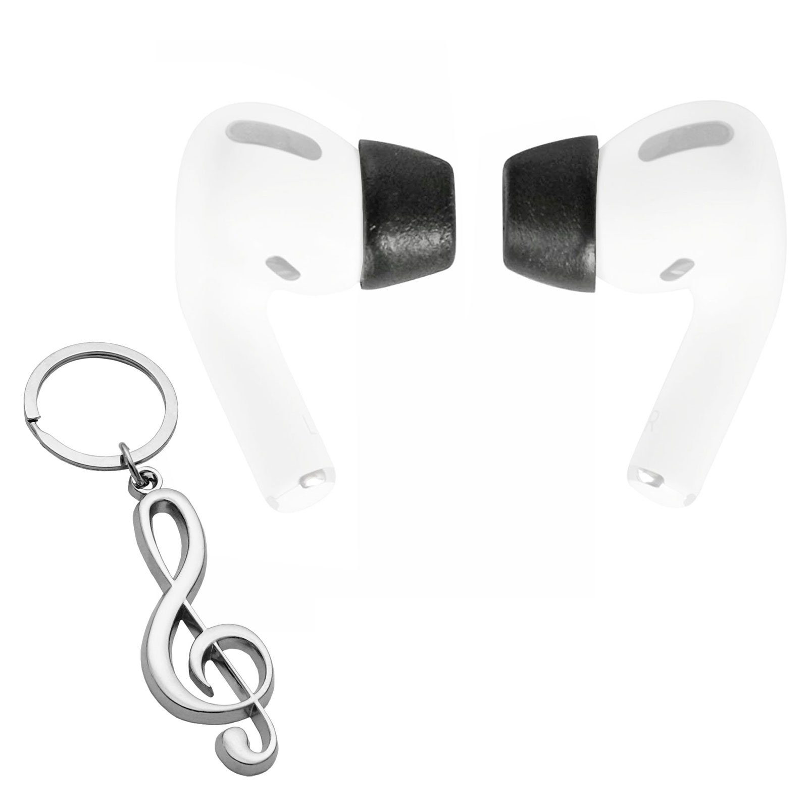 Comply Comply 2.0 Ohrstöpsel für AirPods Pro Größe M + Schlüsselanhänger In-Ear-Kopfhörer (Sicherer Sitz, Hoher Tragekomfort)