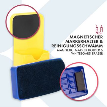 Kubus Wandtafel Tafelfolie, Selbstklebend & magnetisch, inkl. Zubehör, Erhältlich in 5 Größen