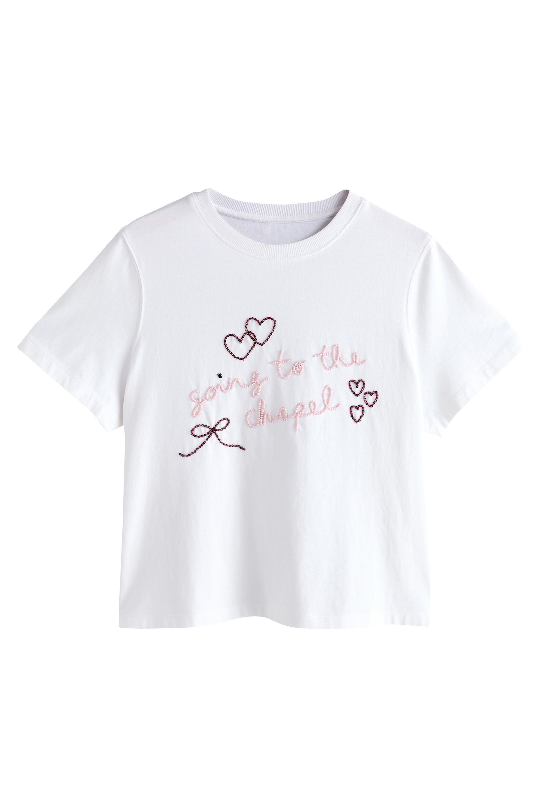 Next T-Shirt T-Shirt mit Verzierung und Aufschrift, Brautmode (1-tlg)