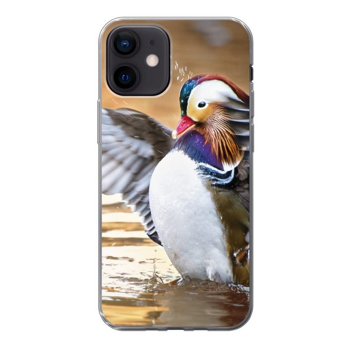 MuchoWow Handyhülle Ente - Tier - Wasser - Herbst Handyhülle Apple iPhone 12 Smartphone-Bumper Print Handy