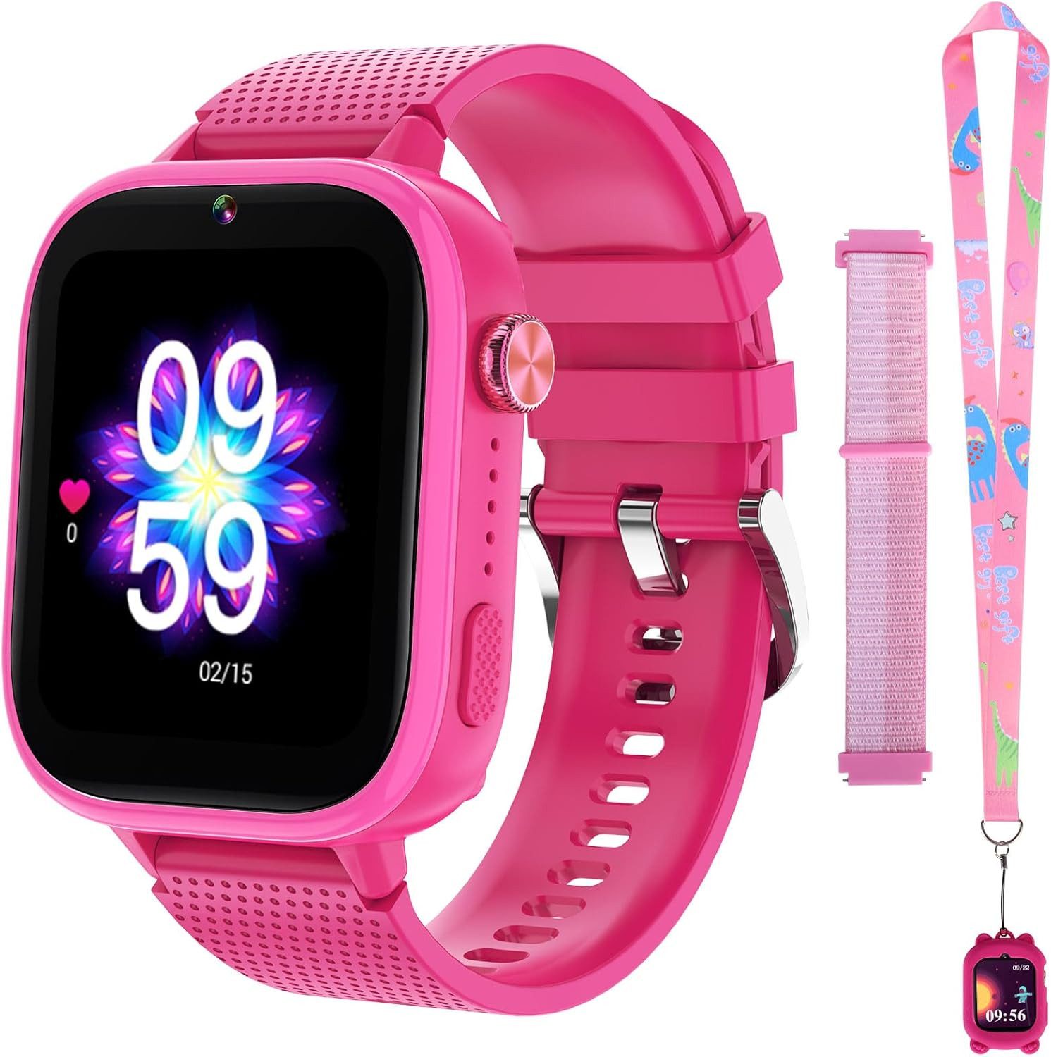 OKYUK G-T18 Smartwatch (4,6 cm, sim-karte), Kinder-Smartwatch mit 4G, SOS