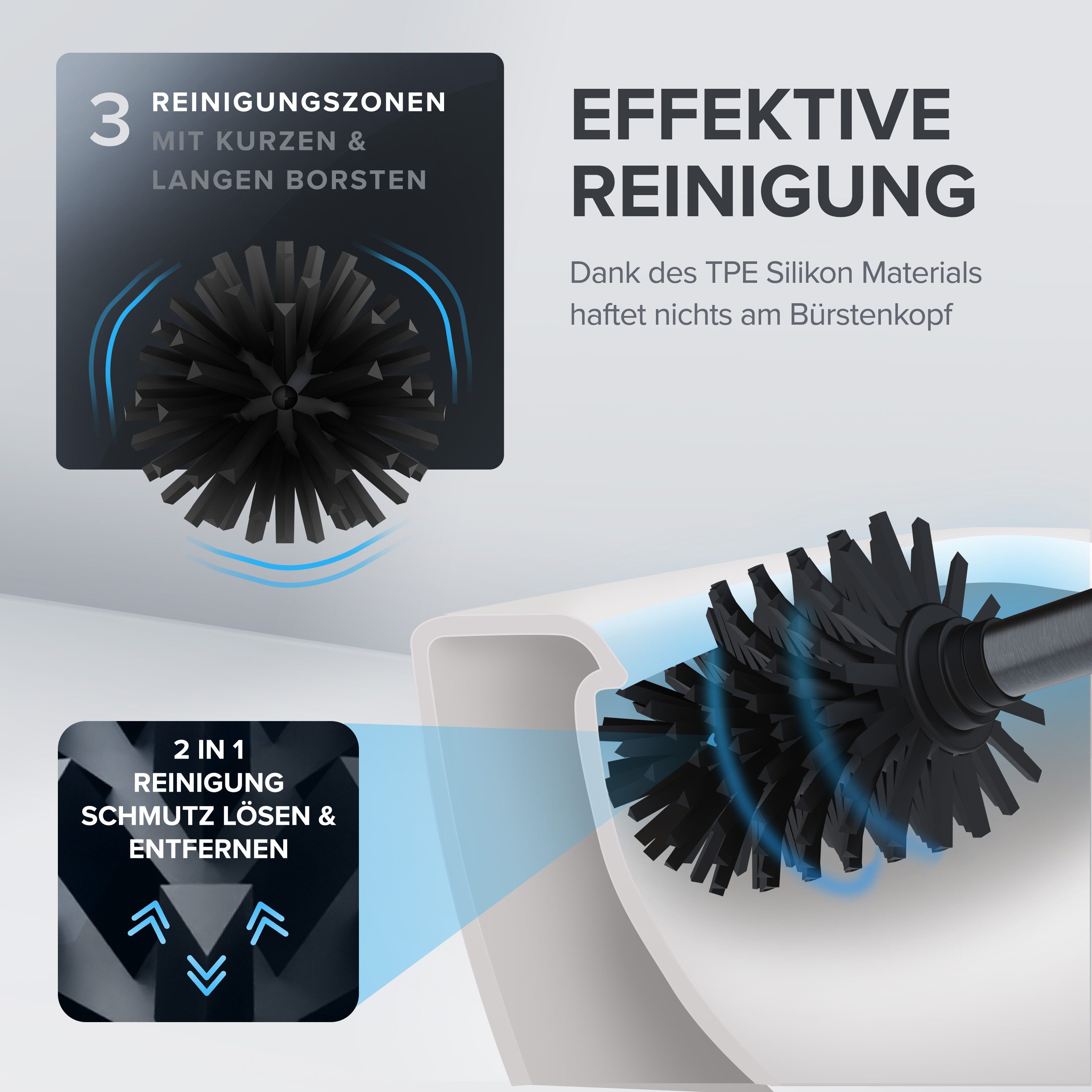 ovimar WC-Reinigungsbürste, (1-tlg), aus Edelstahl in Gunmetal zur