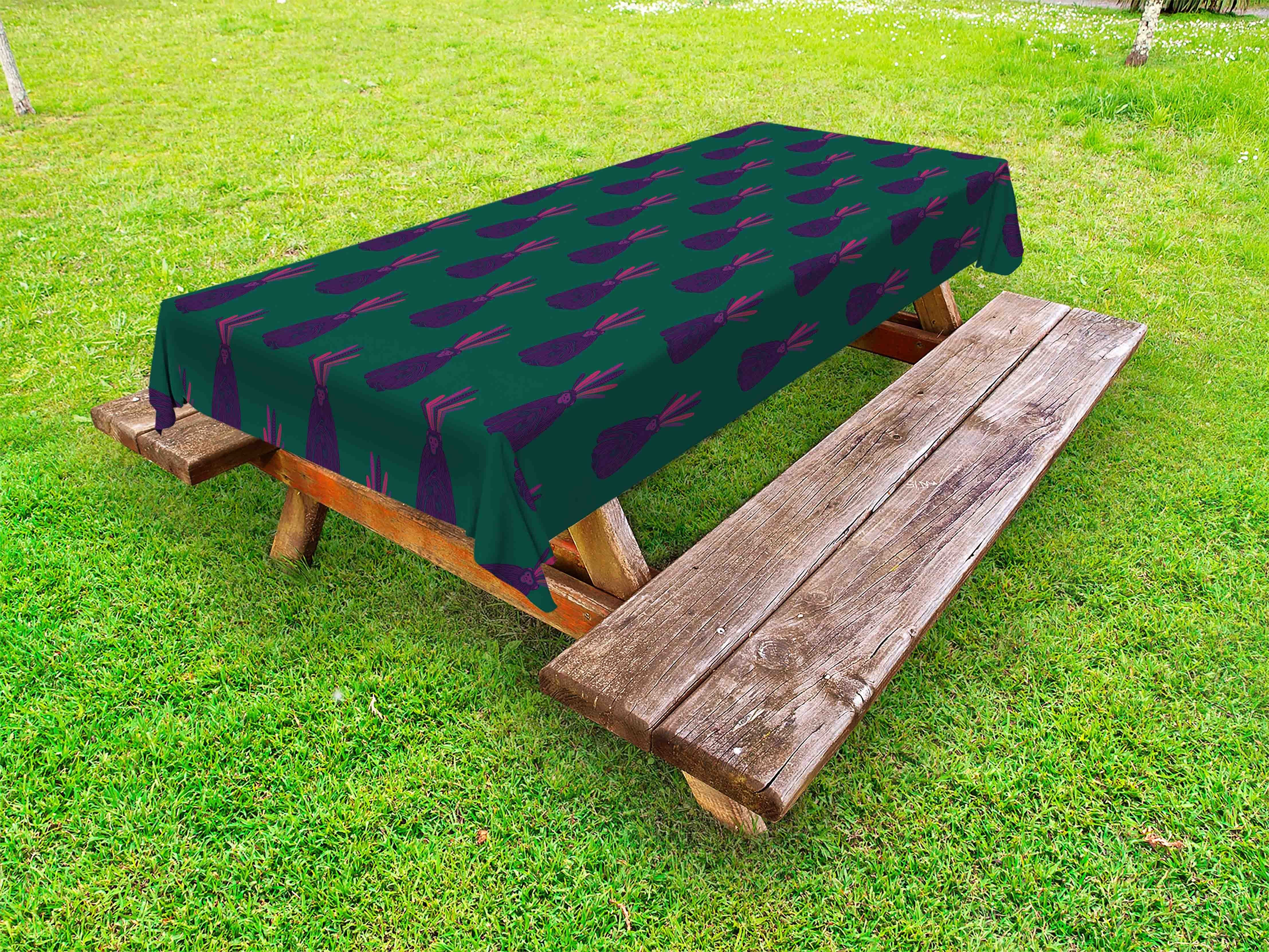 Grün Tischdecke und Lila dekorative Abakuhaus Gibbon-Affen-Kunst Picknick-Tischdecke, waschbare