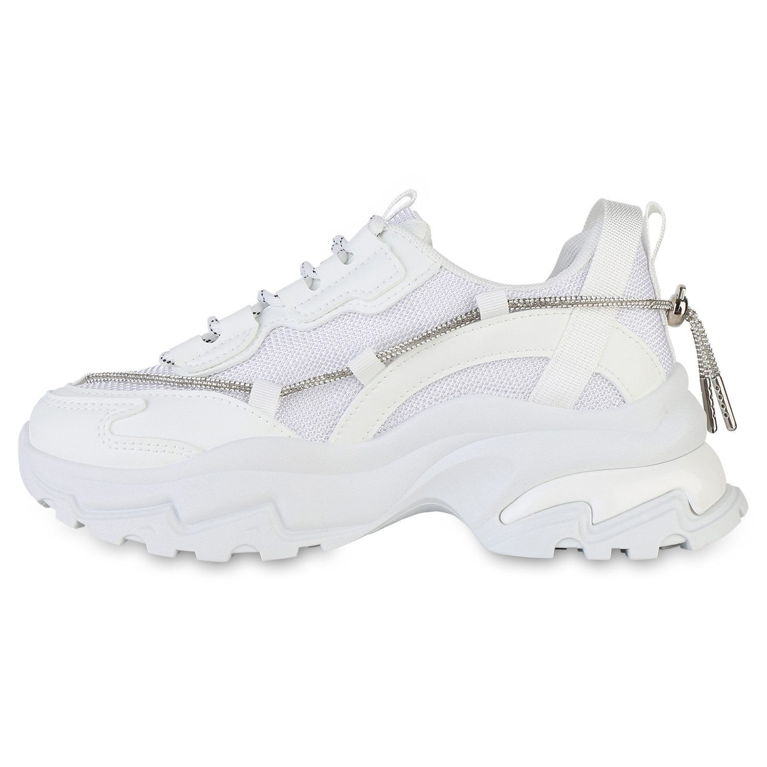 VAN HILL 841535 Plateausneaker Damen Plateau Sneaker Schnürer Glitzer Profi günstig online kaufen