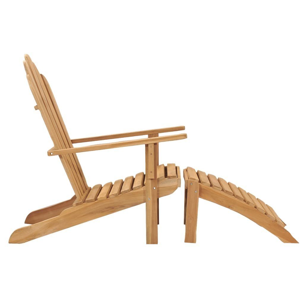 Adirondack-Stuhl Gartenstuhl Teak mit Fußstütze Massivholz furnicato