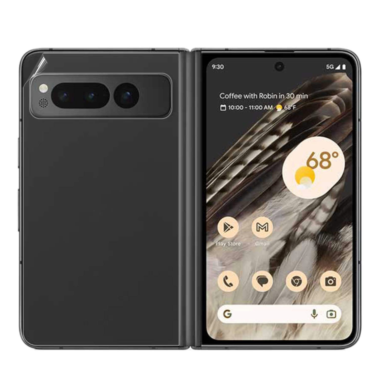 Wigento Handyhülle Für Google Pixel Fold 1x Hydrogel Folie Display Schutz Back-LCD