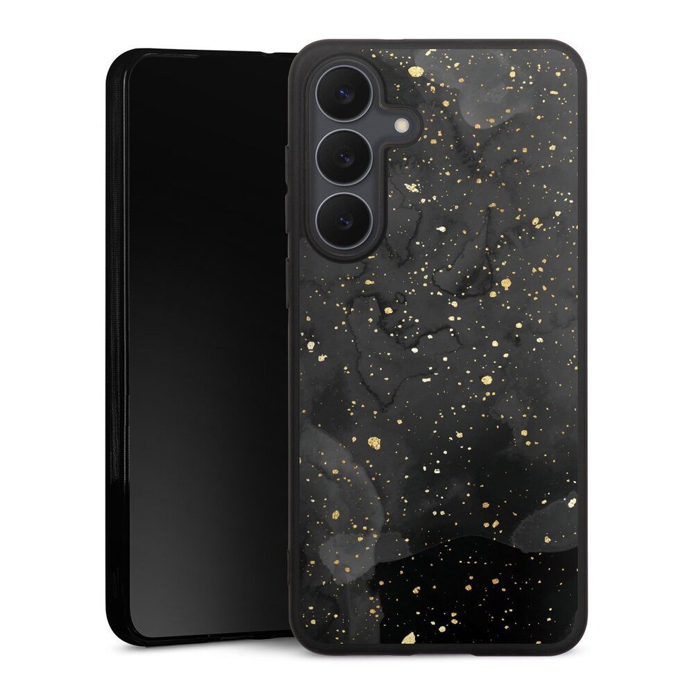 DeinDesign Handyhülle Marmor Glitzer Look Gold & Kupfer Marble Black Gold Look Print, Samsung Galaxy S25 FE Silikon Hülle Premium Case Handy Schutzhülle