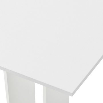 en.casa Küchentisch, »Lindesnes« Säulentisch quadratisch 65x65x78cm weiß