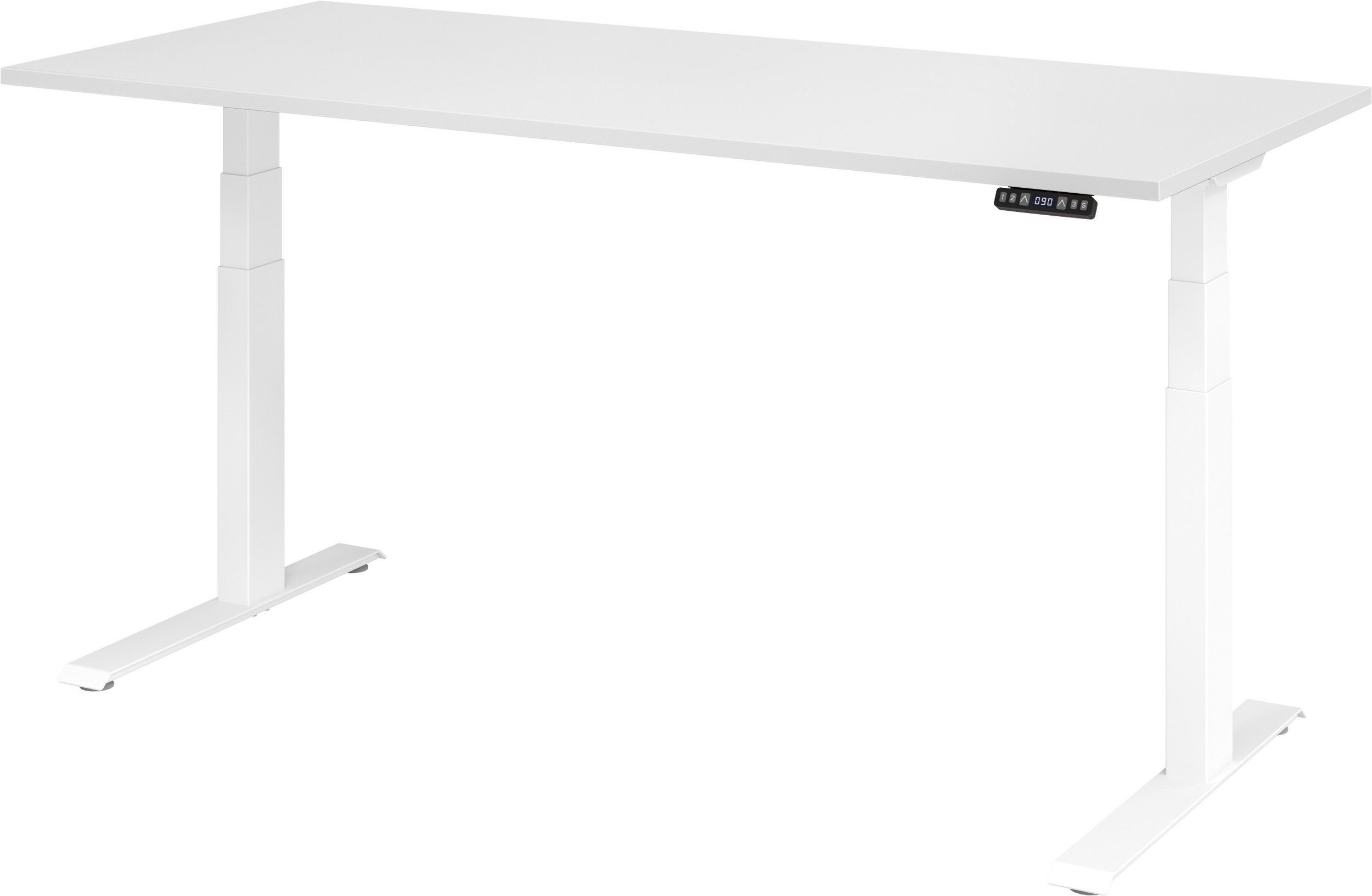 bümö Schreibtisch Schreibtisch elektrisch XDKB, Rechteck: 180 x 80 cm - Dekor: Weiß - Gestell: Weiß Weiß | Weiß