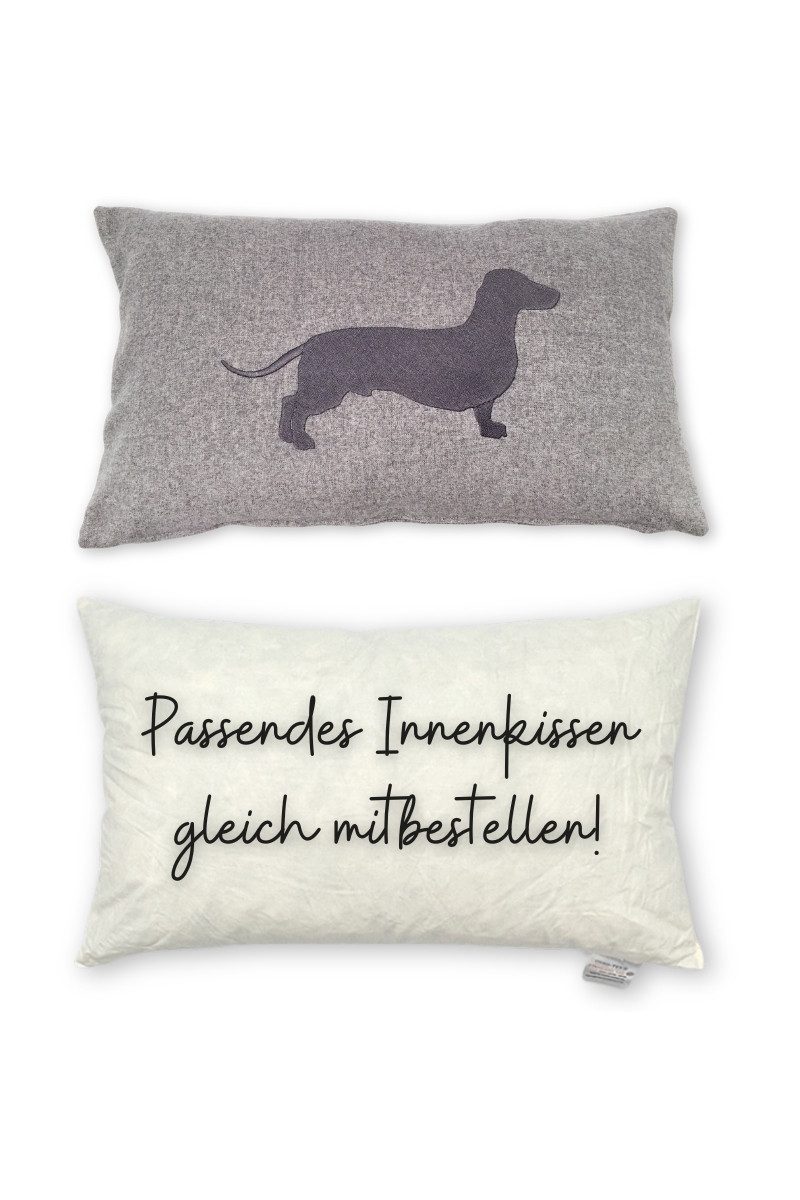 Steen Design Kissenhüllen Kissenhülle - DACKEL - grau