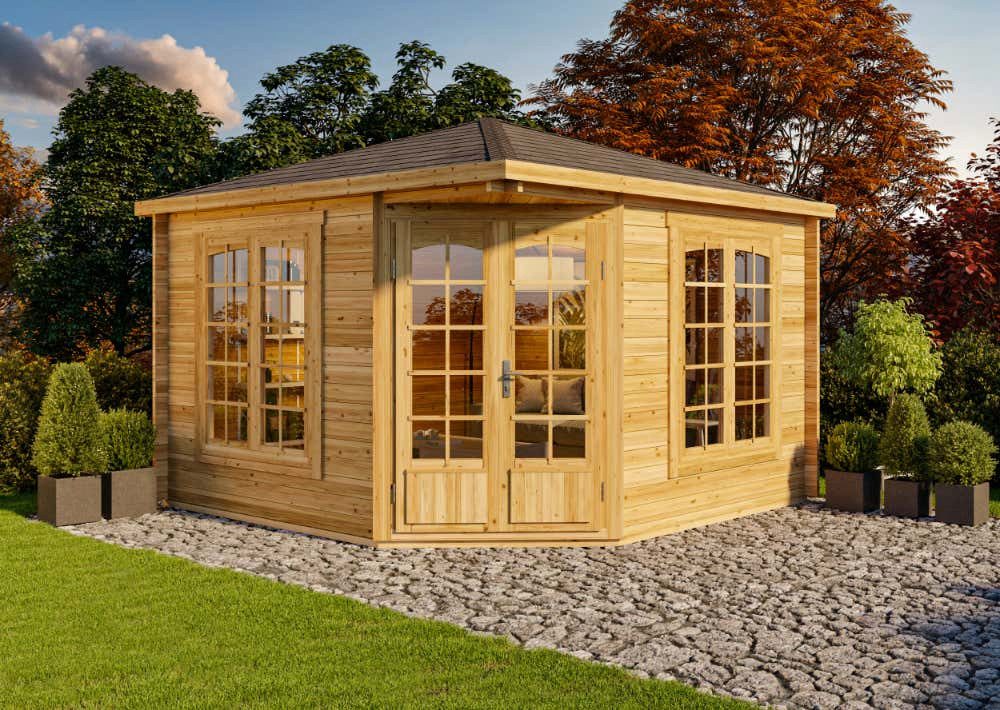 Thumbnail - Alpholz Gartenhaus 5-Eck Josephine-40 B, BxT: 375x375 cm