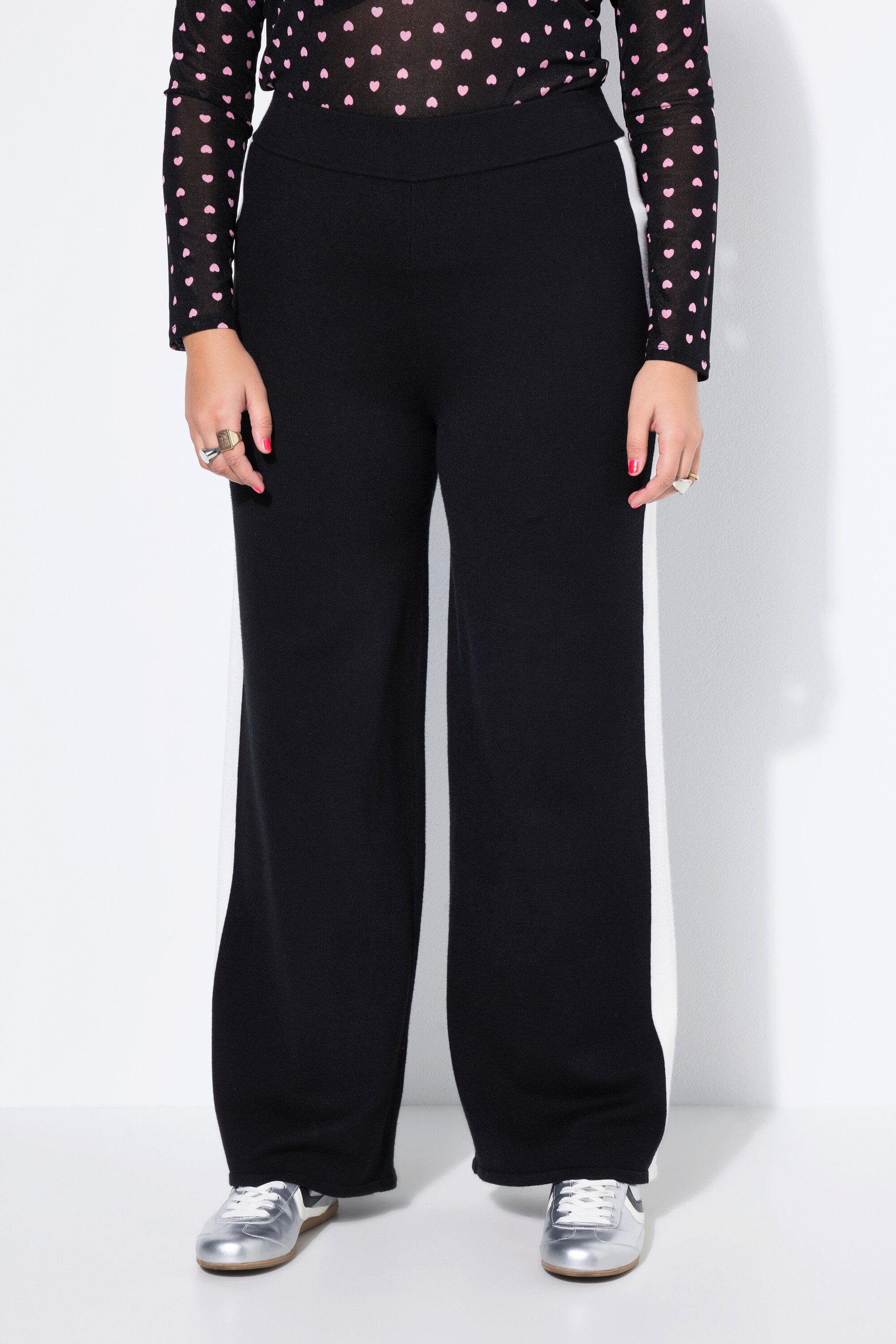 Studio Untold Schlupfhose Strickhose Straight Legs Seitenstreifen günstig online kaufen