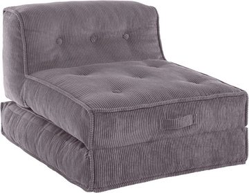 INOSIGN Sessel Pia, Loungesessel aus Cord, in 2 Größen, mit Schlaffunktion, Pouf-Funktion.