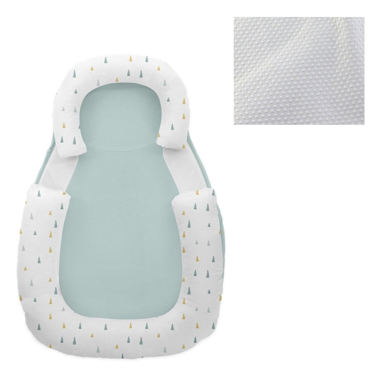 Kikkaboo Babykissen Baby Lagerungskissen, 60 x 40 cm Memory Foam, Baumwolle, rutschfest