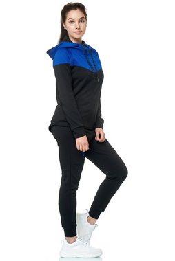 L.gonline Freizeitanzug Damen Jogging-ANZUG, Freizeitanzug, Sporthose und Kapuzenjacke, 984 (Kapuzenjacke mit Reißverschluss, Hose, 2-tlg), Fitness Freizeit Casual