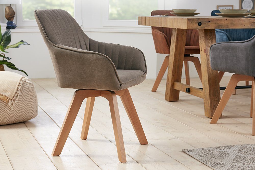 Polsterstuhl LIVORNO vintage taupe / natur