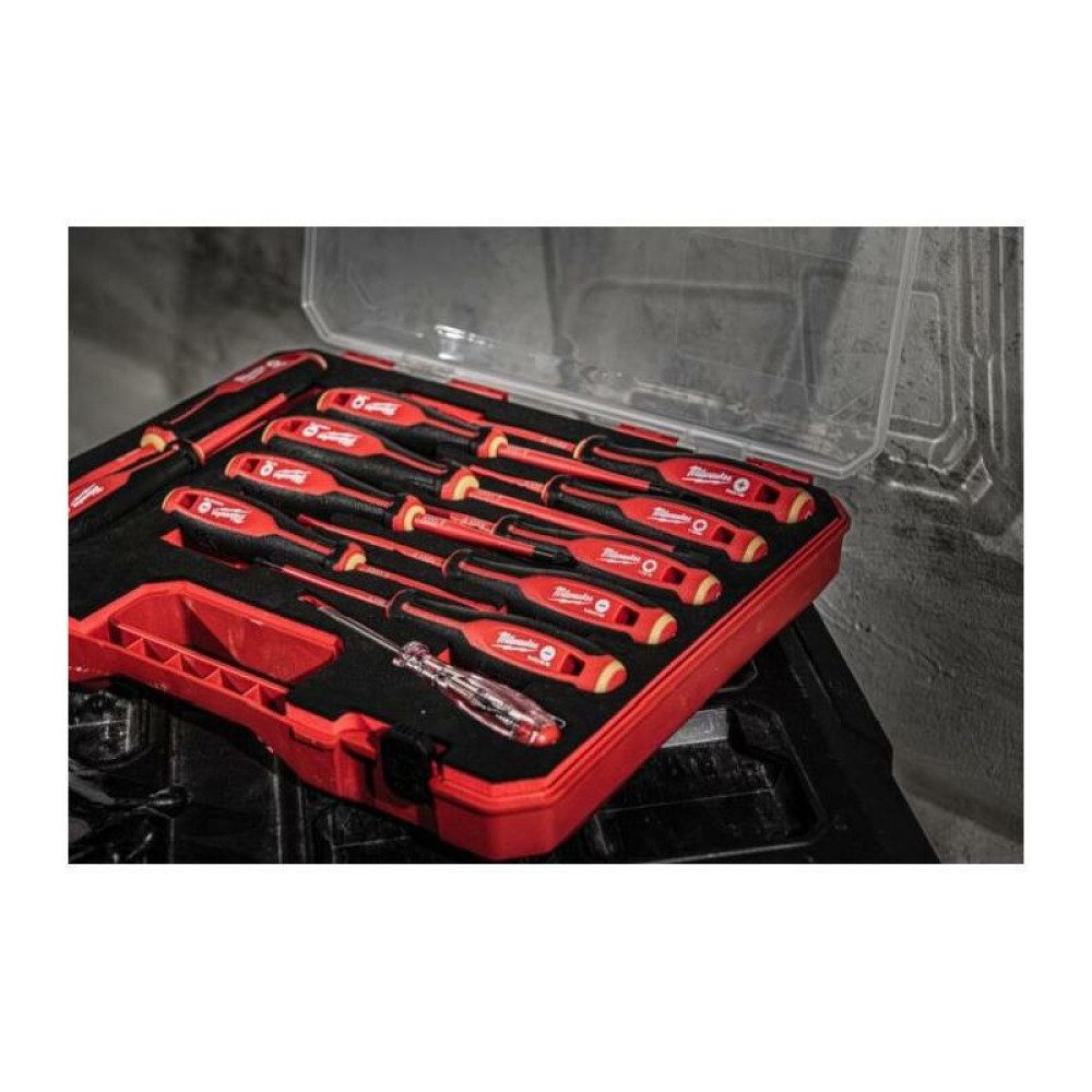 Milwaukee Elektro-Schraubendreher Milwaukee VDE Schraubendreher-Set 12-teilig, getestet bis 10.000 V