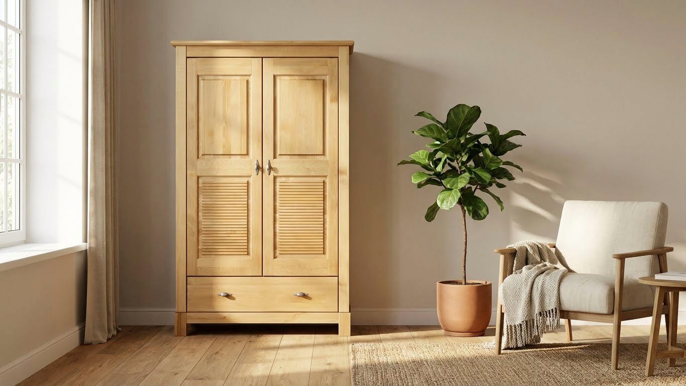 OTTO home Wäscheschrank Rauna (B/H/T ca. 96/155/38 cm) aus massiver Kiefer, FSC®, 2-türig, 96cm breit