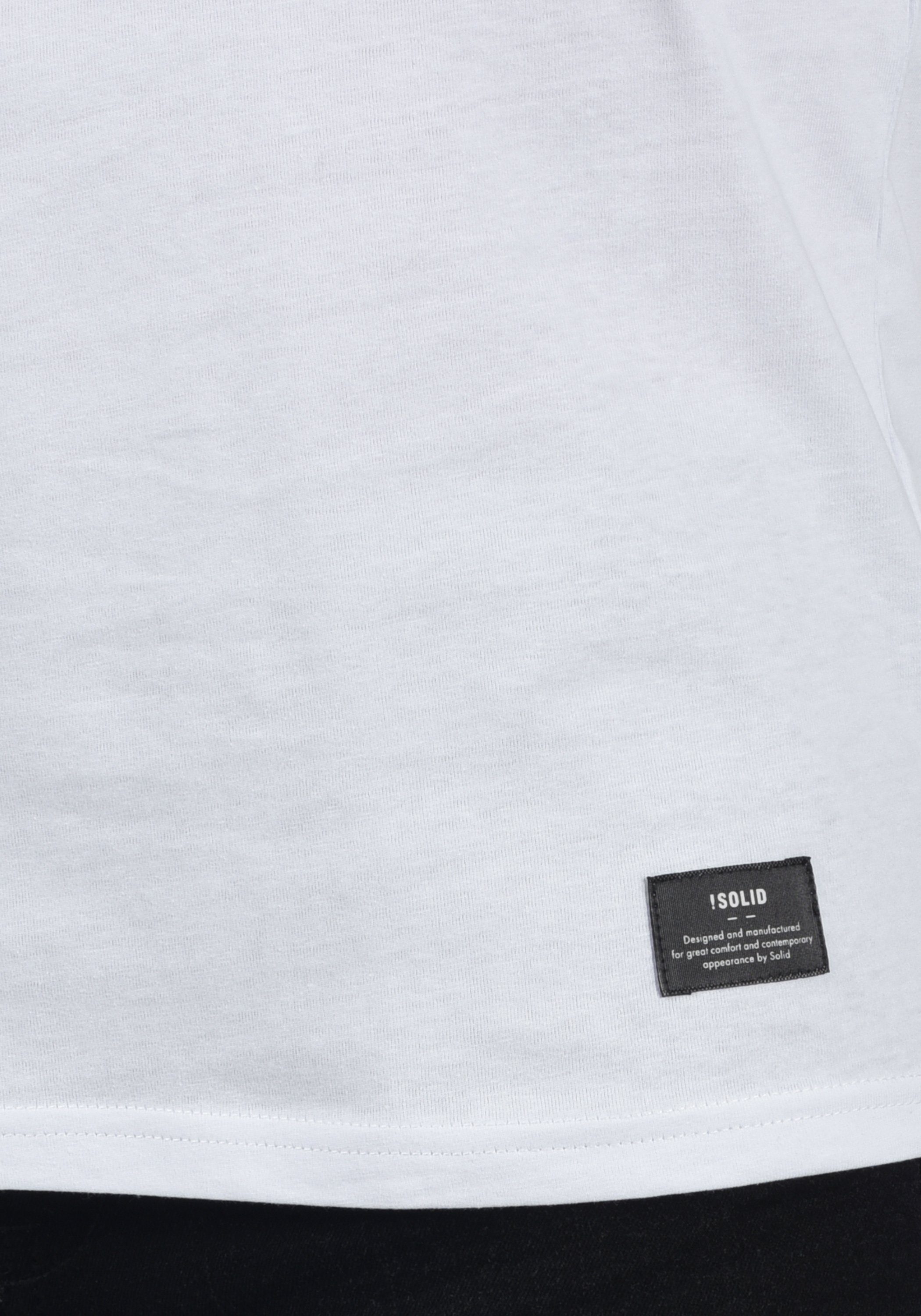 White Rundhalsshirt SDCallux !Solid mit T-Shirt Solid Tarnmuster-Motiv (7900019) Melange Grey Gear
