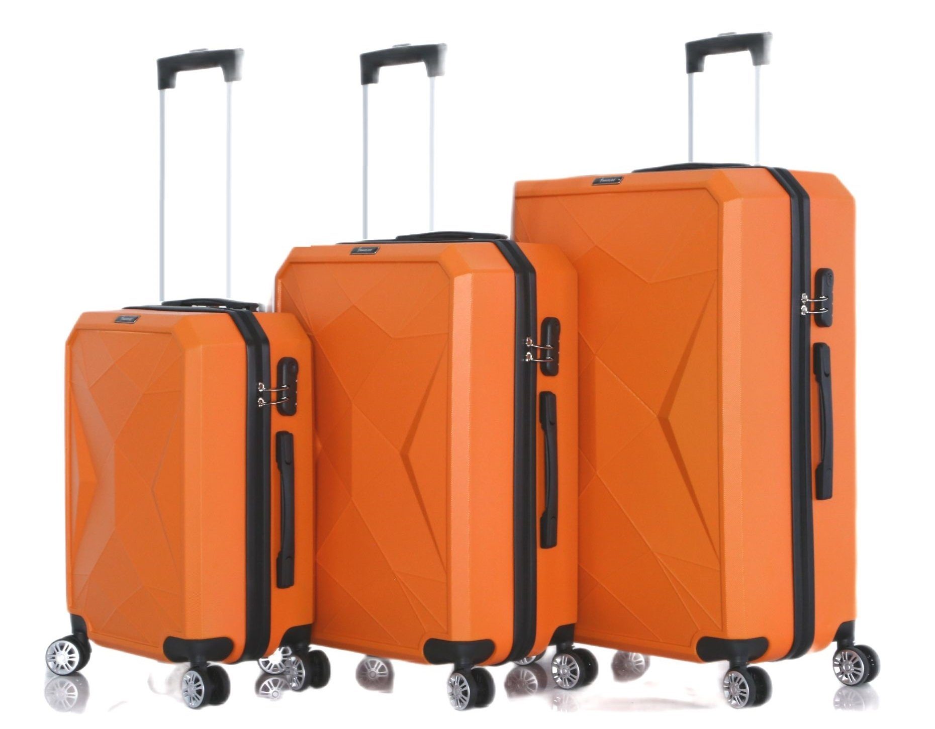 Rungassi Kofferset Rungassi Hartschalenkoffer Trolley Reisekoffer Koffer Set ABS03 orange