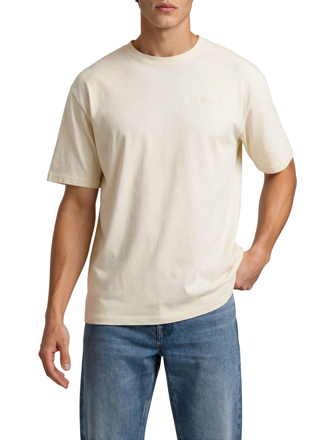 DENIMFY T-Shirt Herren Basic Shirt DFTed 3er Set Pack Relaxed Fit (Vorteilspack, 3-tlg) Kurzarm Tee Shirt mit Rundhalsausschnitt aus 100% Baumwolle