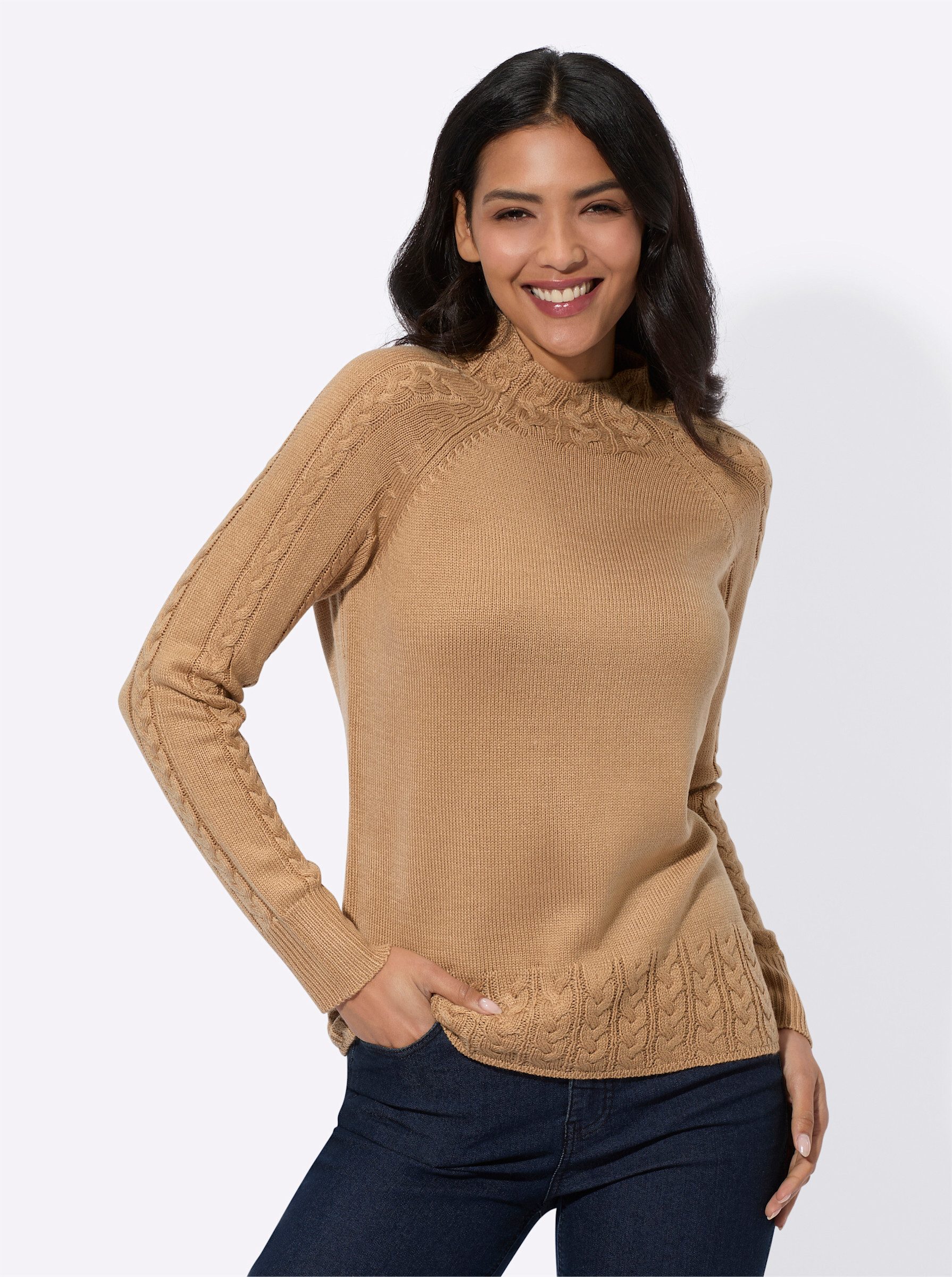Sieh an! Strickpullover Stehkragenpullover günstig online kaufen
