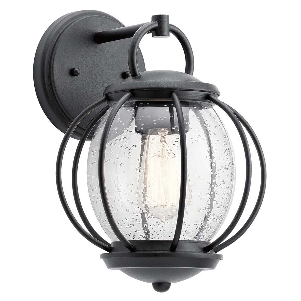 Elstead LIGHTING Außen-Wandleuchte, Leuchtmittel nicht inklusive, Außenleuchte Wandlampe Laterne Stahl H 30,7 cm Schwarz Gartenlampe