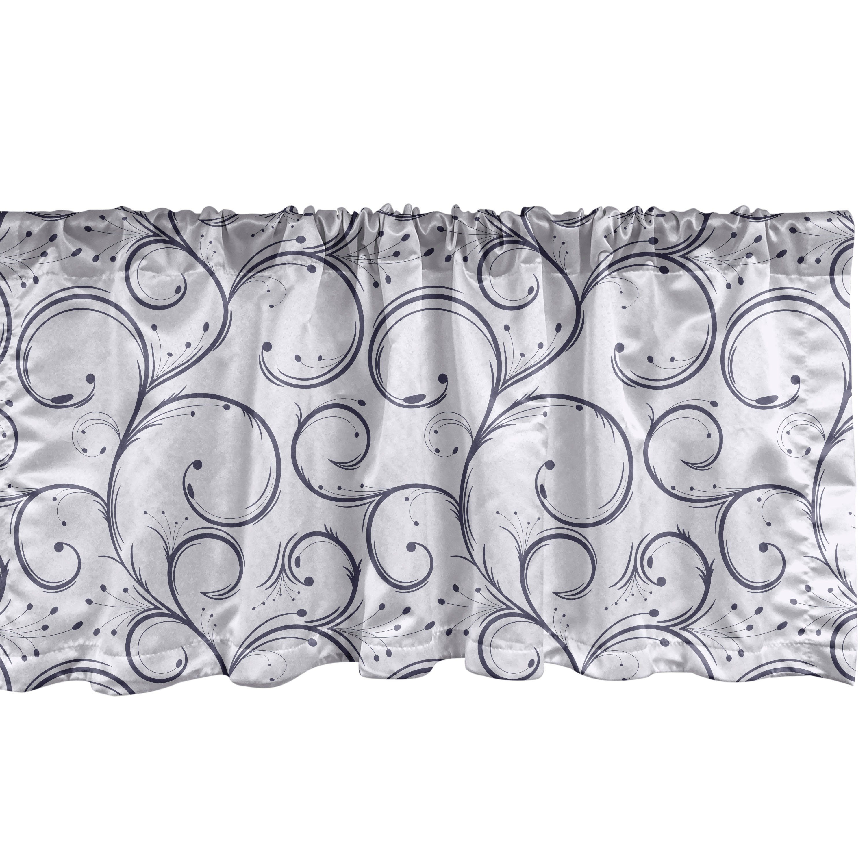 Scheibengardine Vorhang Volant für Küche Schlafzimmer Dekor mit Stangentasche, Abakuhaus, Microfaser, Abstrakt Empfindliche Curls