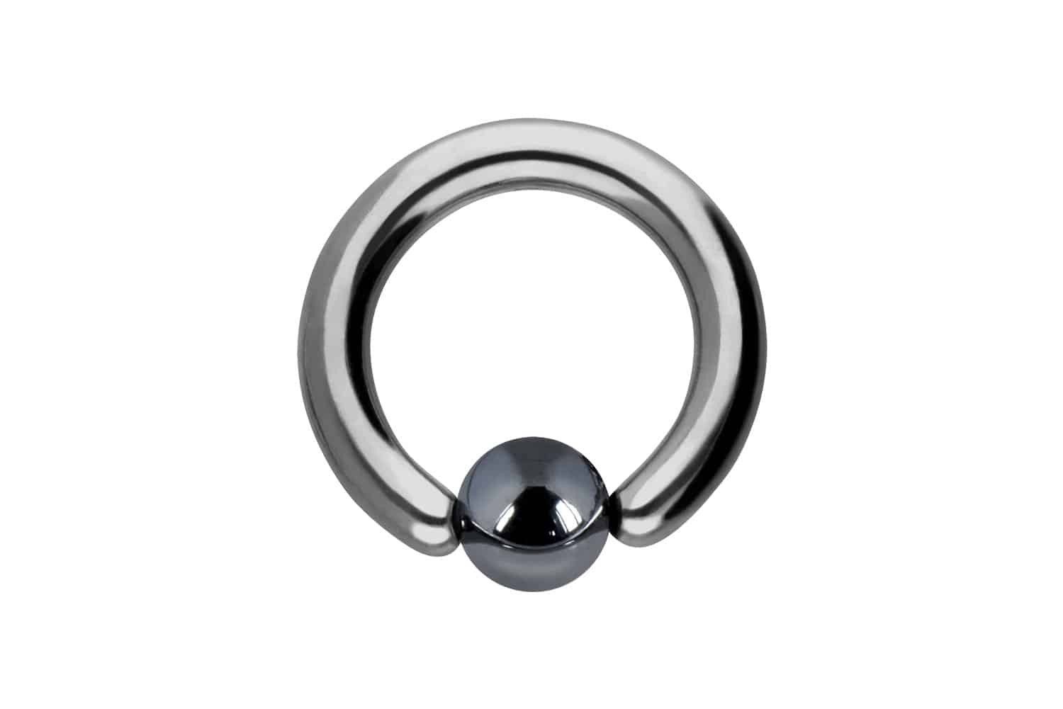 Nasenpiercing Titan Klemmkugelring HÄMATITKUGEL