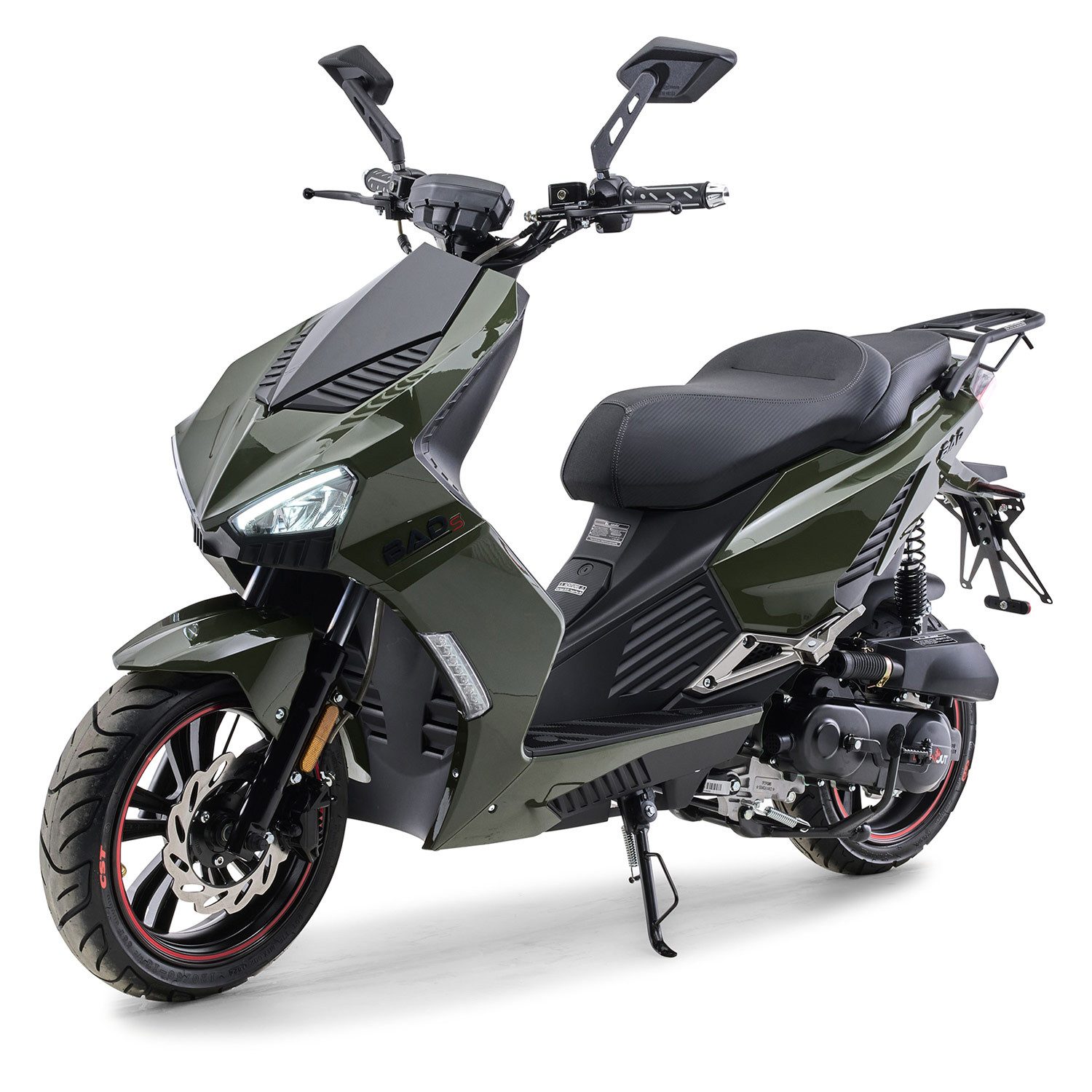 Burnout Motorroller BAD s Grün, 50 ccm, 45 km/h, Euro 5, Keyless-Go, Alarmanlage, LED-Beleuchtung