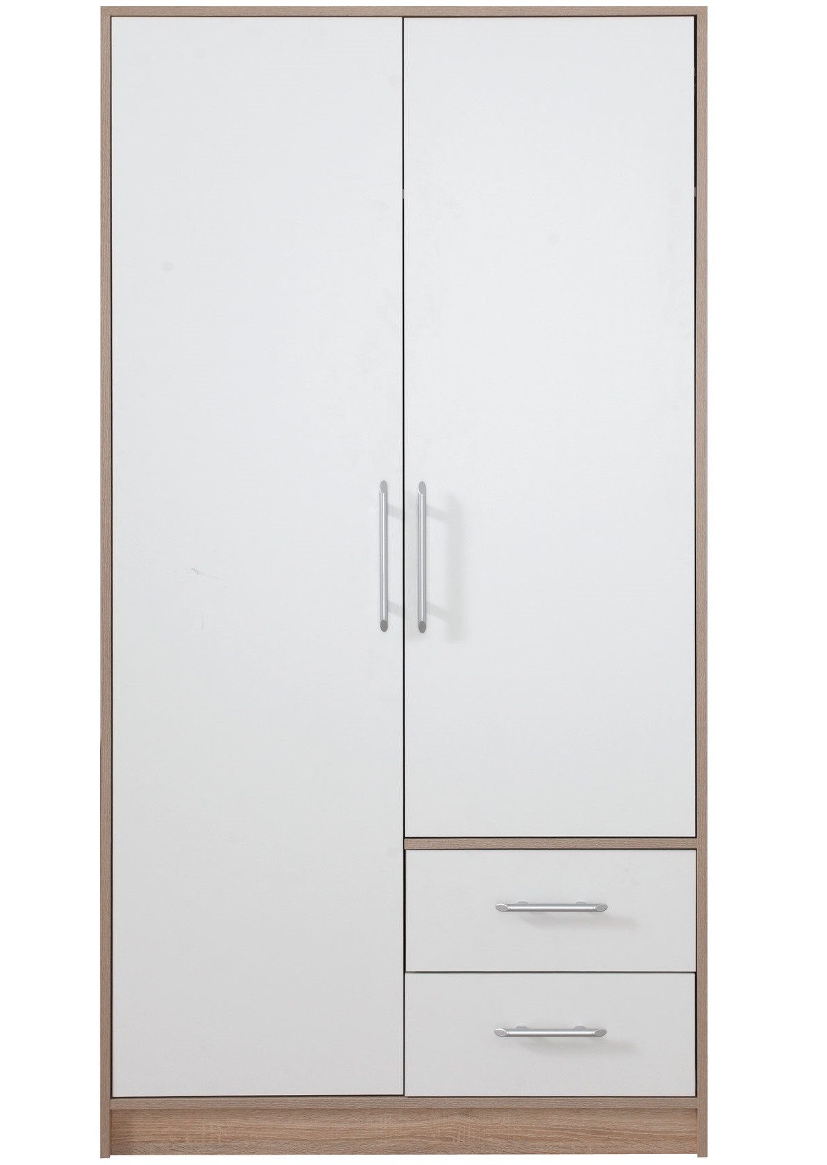 Marmex Möbel Kleiderschrank SMART 3 zweitüriger Garderobenschrank Mehrzweckschrank 100x190x56 Kleiderstange, Schubladen