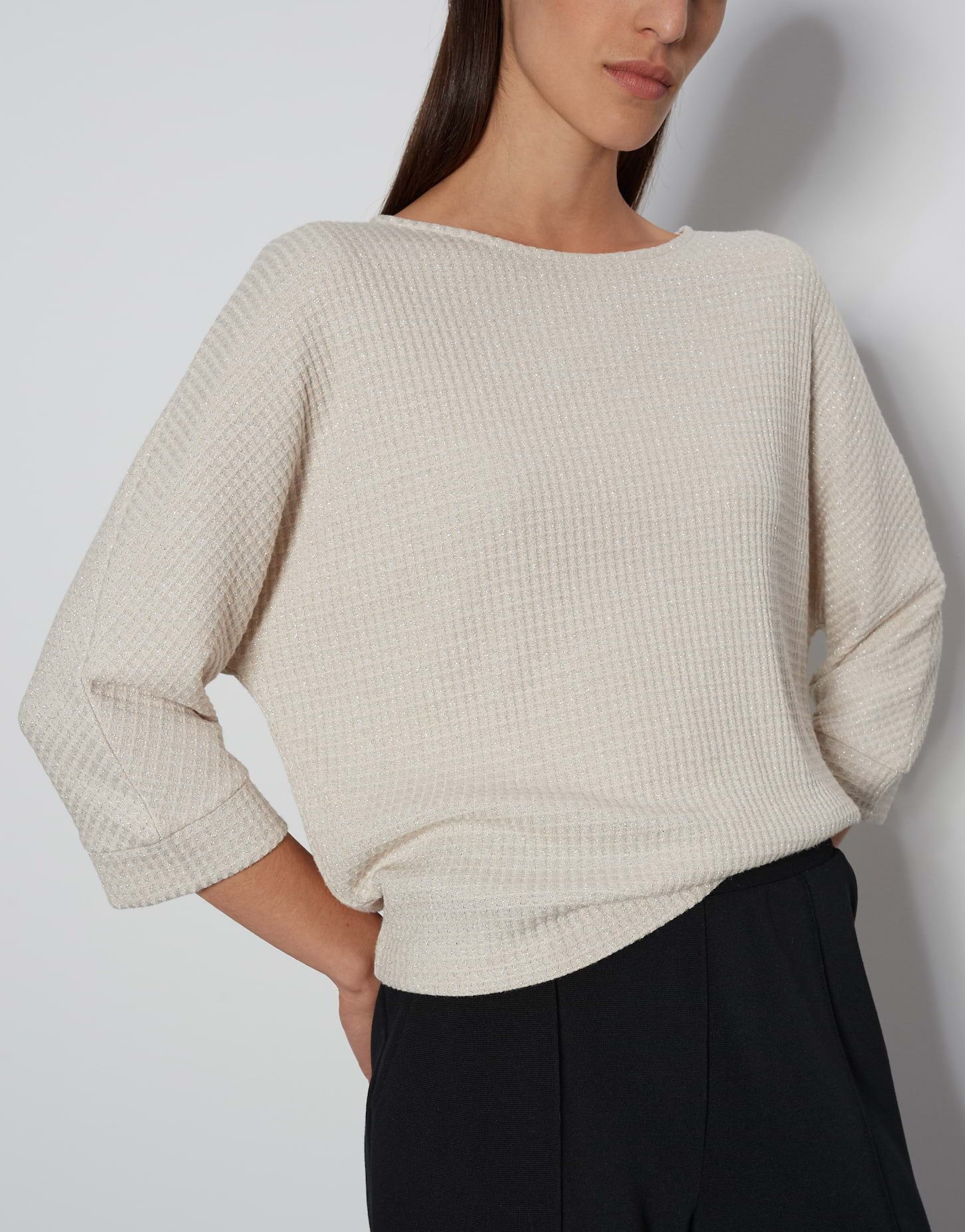 someday 3/4-Arm-Shirt Jerseyshirt KALEMA Loose mit Gliter Effekt