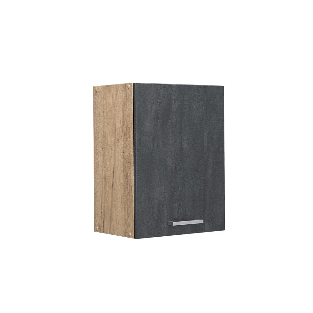 Vicco Hängeschrank R-Line, Schwarz Beton/Goldkraft Eiche, günstig online kaufen