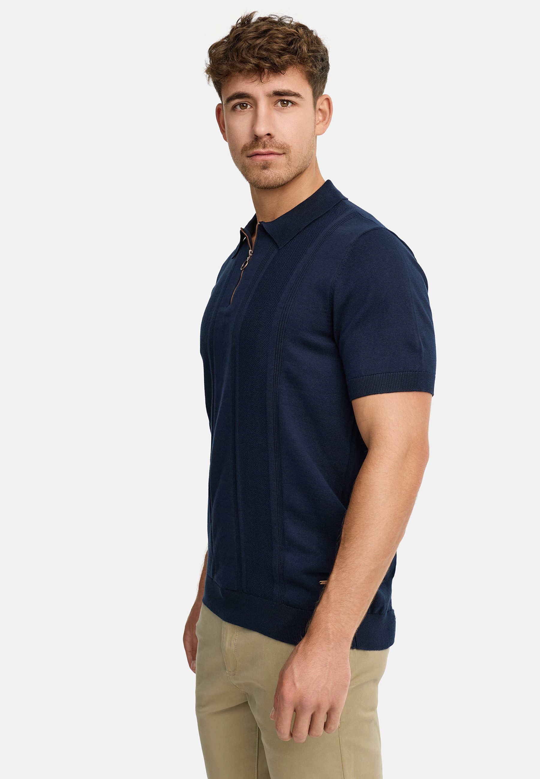 Indicode Poloshirt Herren INSago Polo Shirt Herrenshirt Kurzarm-Poloshirt mit Reißverschluss