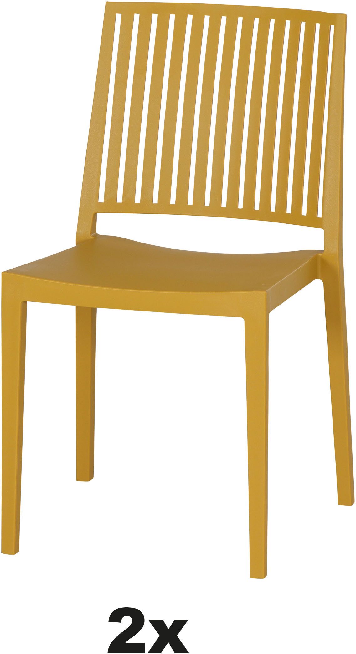 Siena Garden Gartensessel Lane 2er Set Stapelstuhl mustard (Set, 2-St), Gestell, Polypropylen/Glasfaser