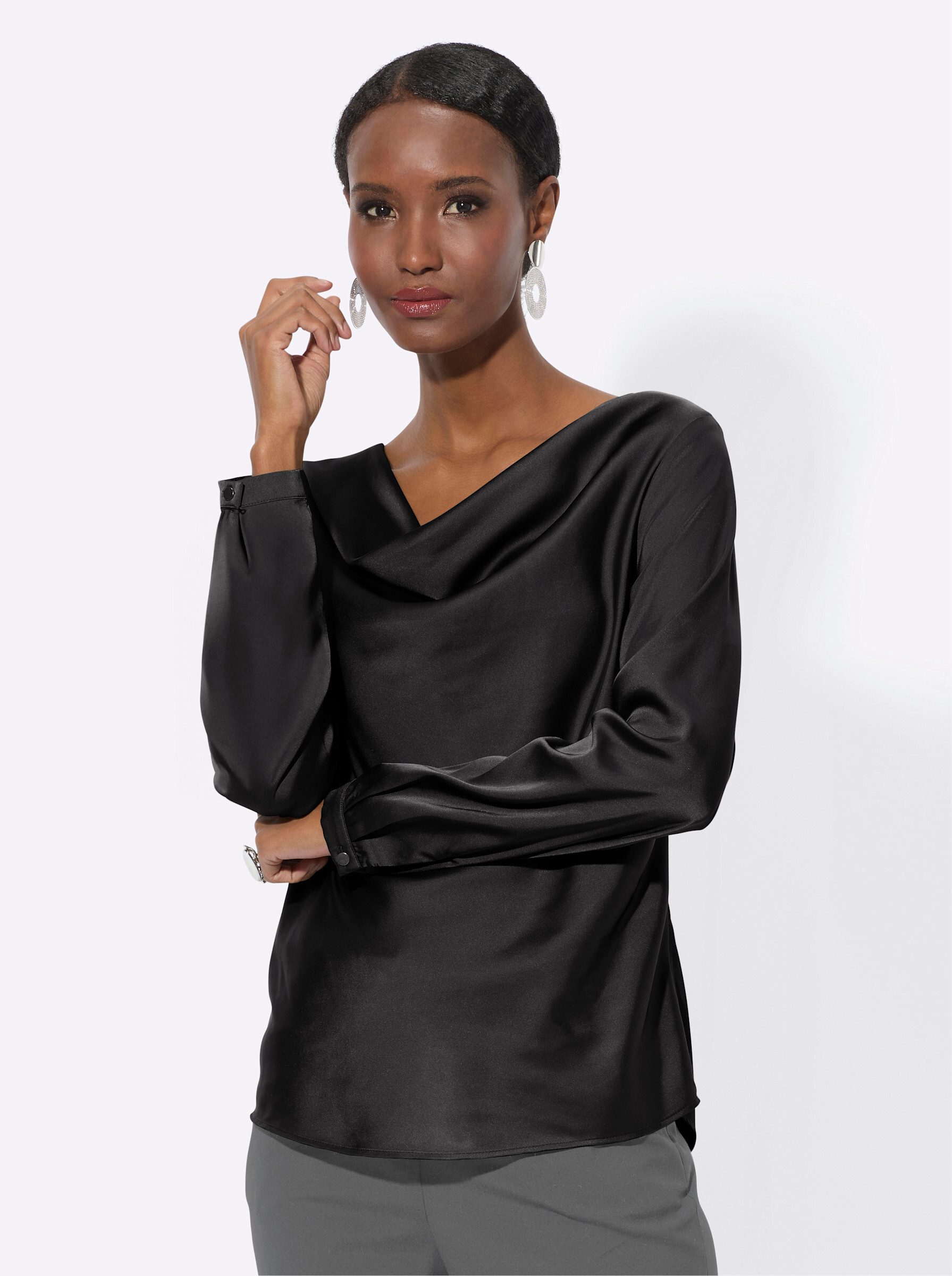 Klassische Bluse Satinbluse