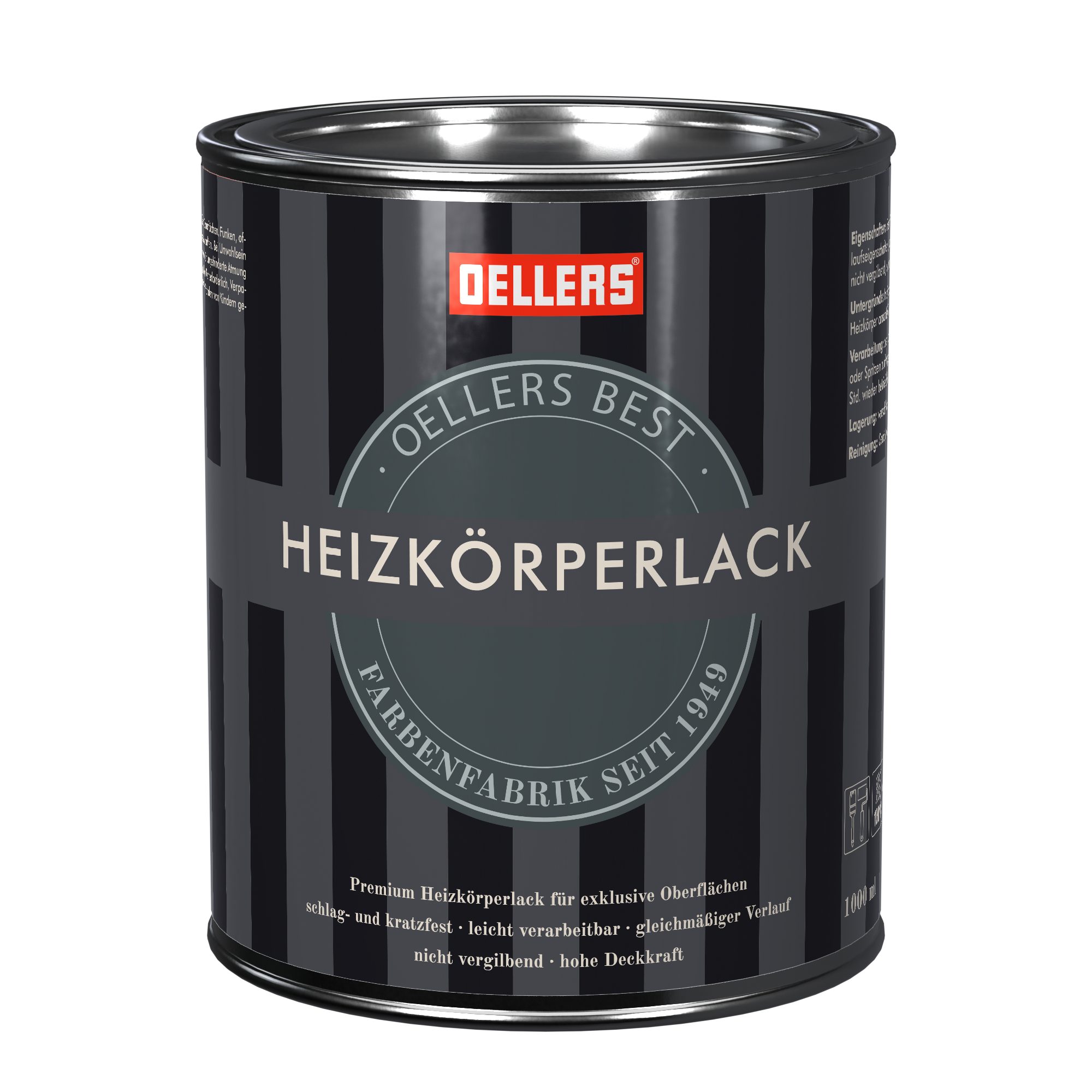 OELLERS Heizkörperlack Premium, 1 Liter Heizkörperfarbe, Heizungslack, Heizungsfarbe