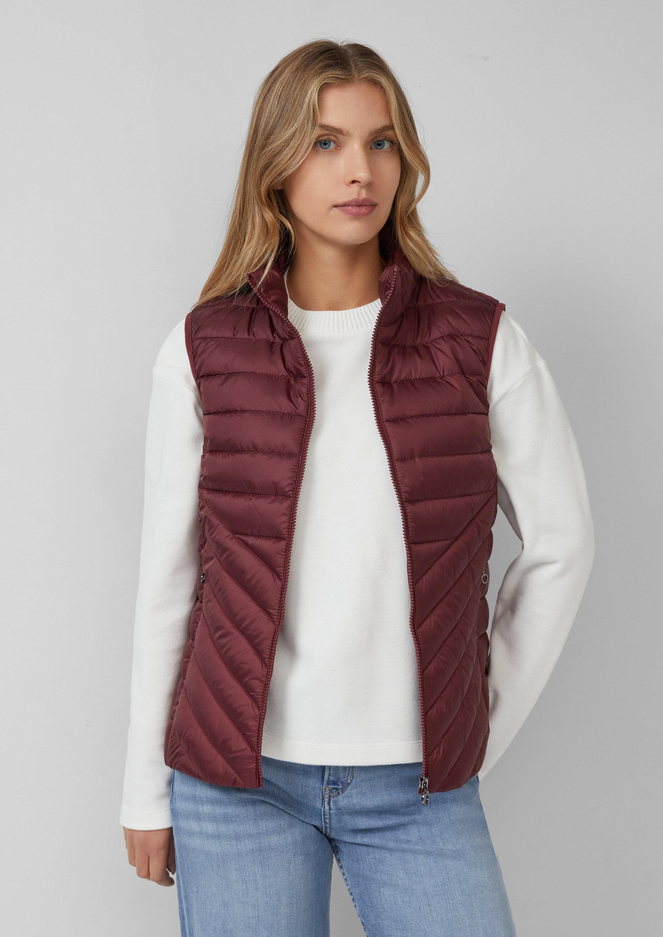 s.Oliver Outdoorjacke Outdoor-Weste Packbare leichte Steppweste mit Stehkragen