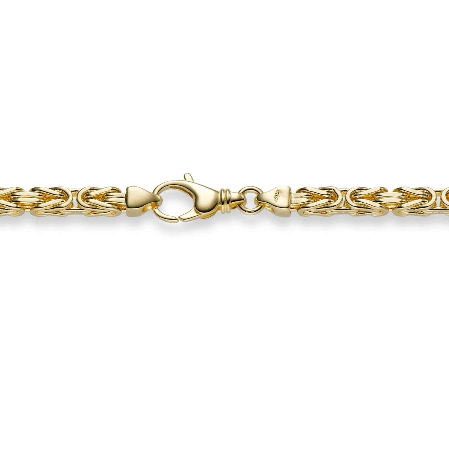 HOPLO Goldarmband Goldkette Königskette Länge 21cm - Breite 4,0mm - 585-14 Karat Gold