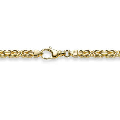 HOPLO Goldarmband Goldkette Königskette Länge 21cm - Breite 4,0mm - 750-18 Karat Gold