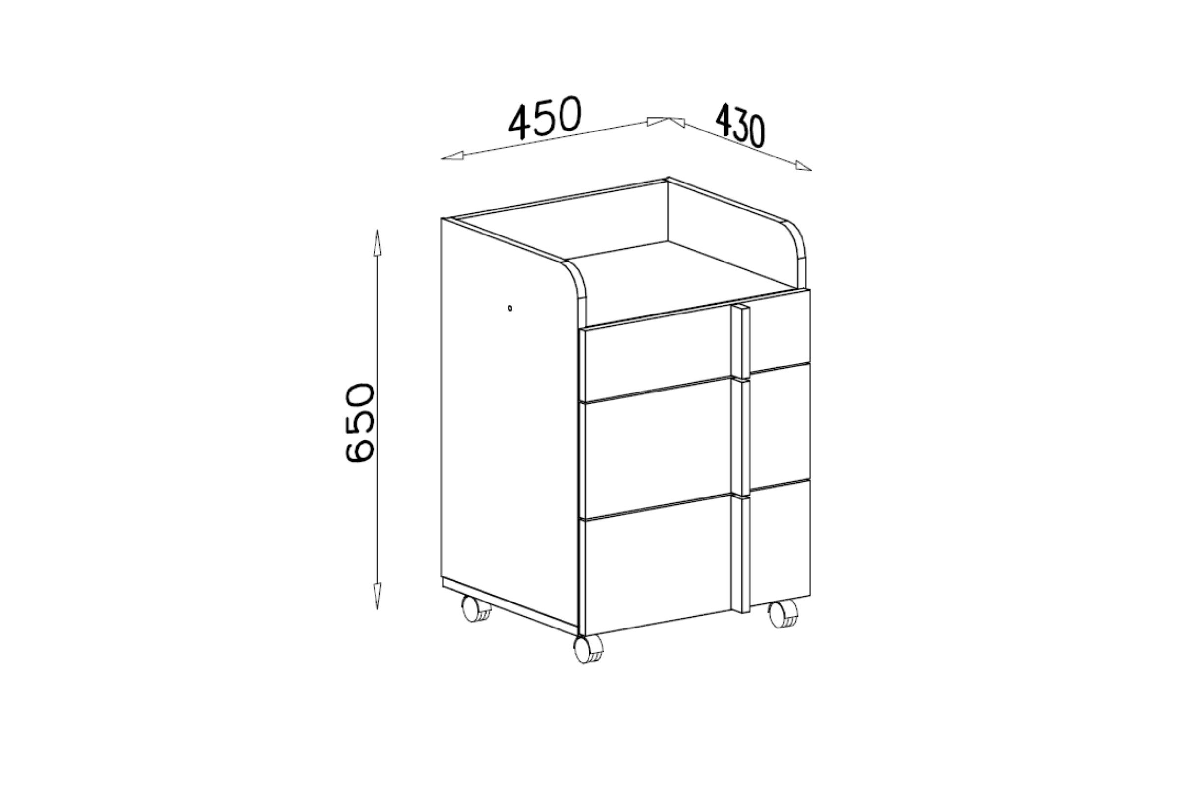 Deine Möbel 24 Schreibtisch REMI 10 mit Container REMI 11 Kinderschreibtisch 130 cm breit (Set, 2-St., mit Schubladen), REMI Kollektion Kinderzimmer Jugendzimmer Weiß Holz Anthrazit