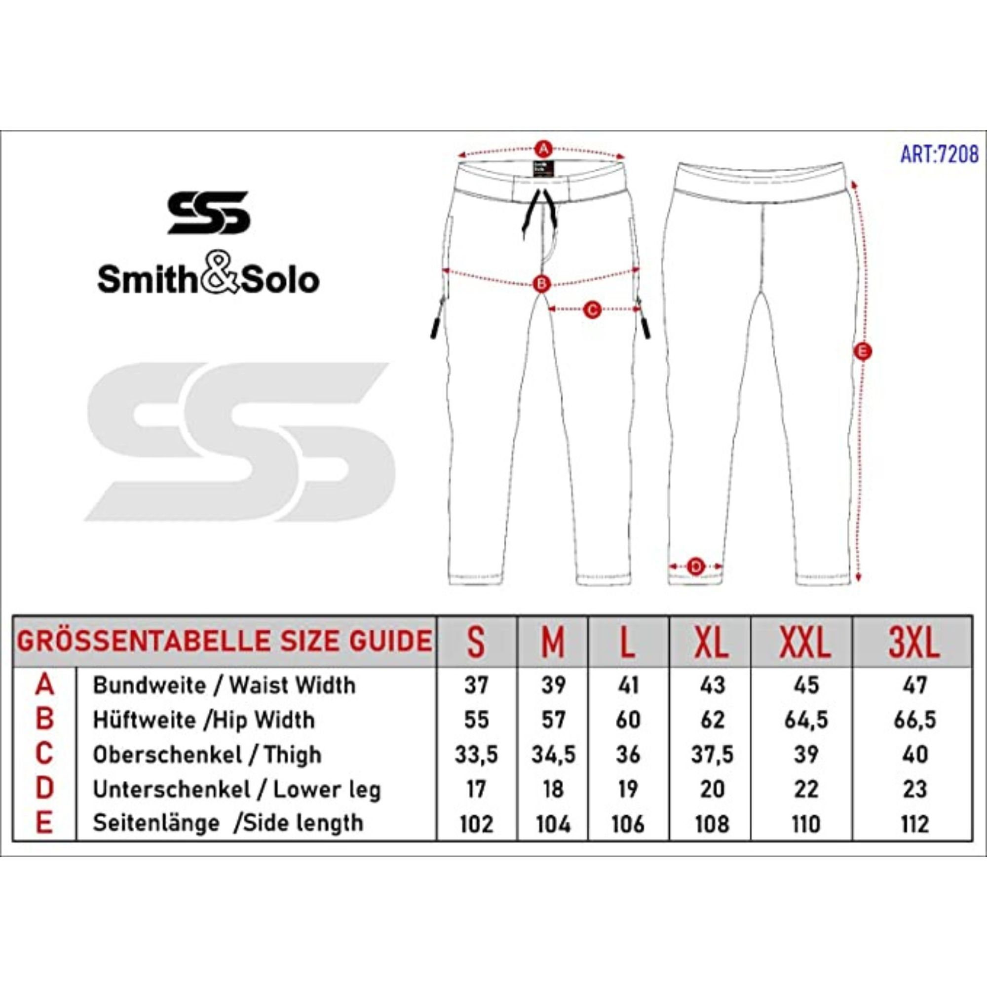 Smith Reißversclusstaschen Sweathose & Anthrazit Herren Solo Jogginghose Sporthose Baumwolle, mit Freizeit (1-tlg)