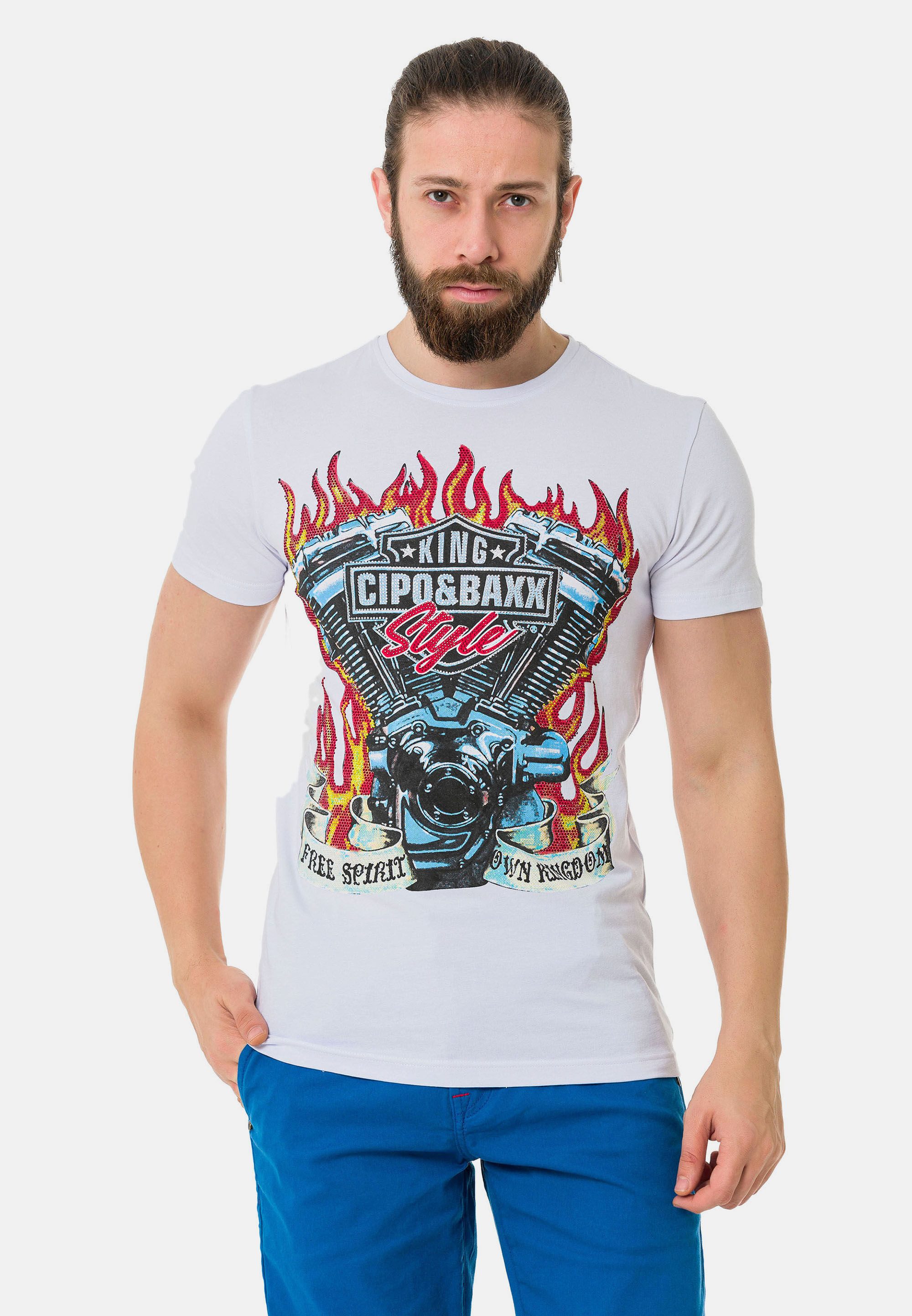 Cipo & Baxx T-Shirt T-Shirt mit markantem Print