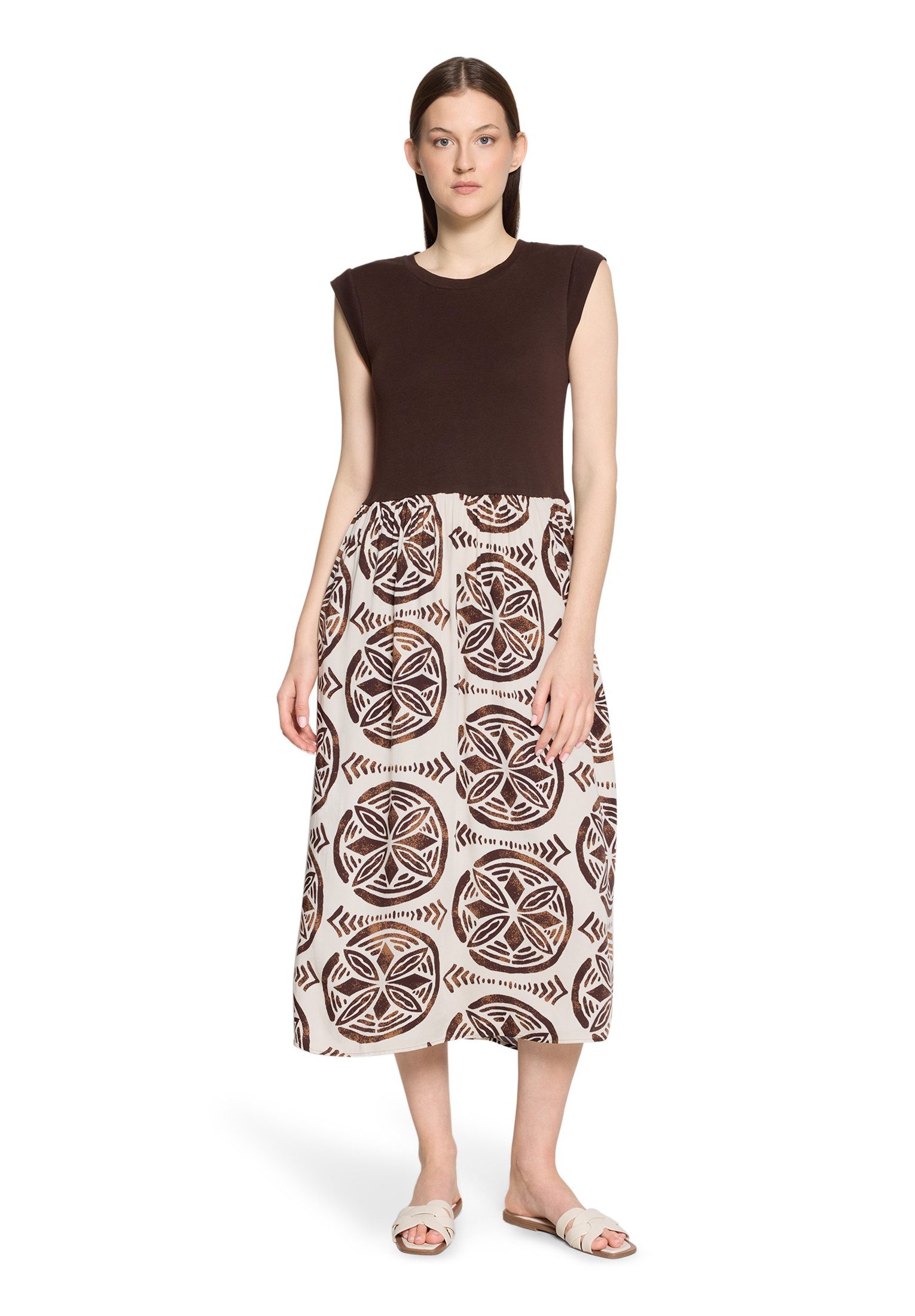 Cartoon Druckkleid Damen mit Eingrifftaschen