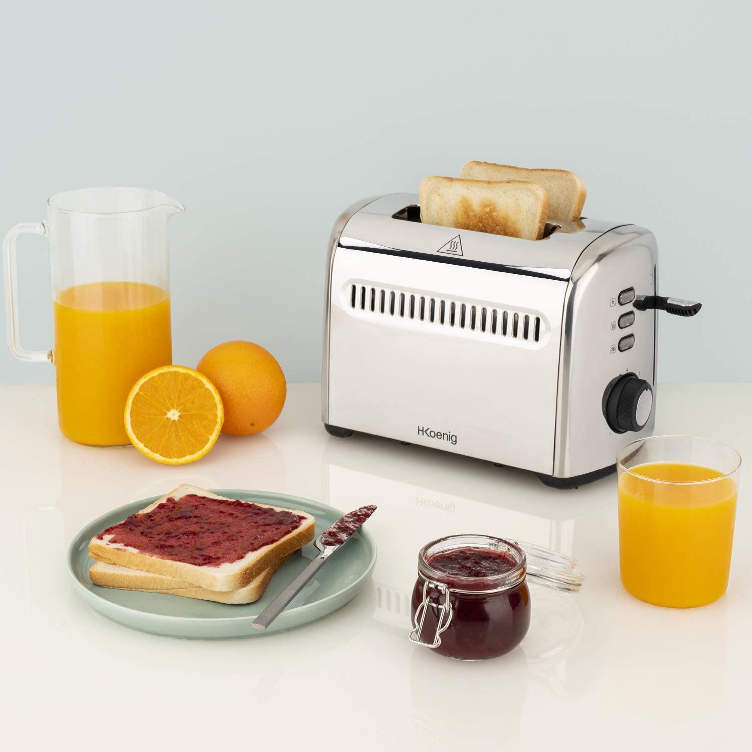 H.Koenig Toaster TOS9 Scheiben Toast, 2 W 950 für