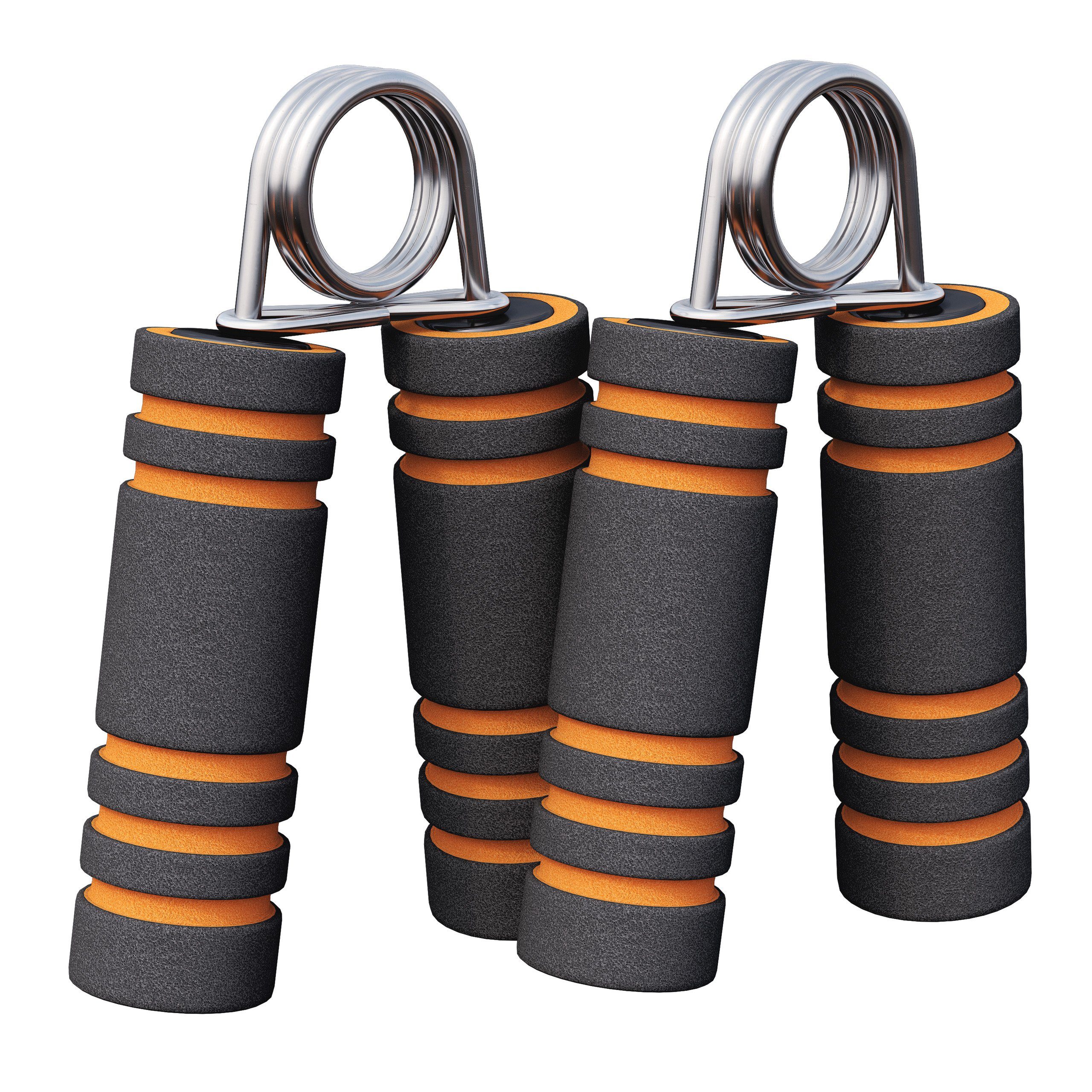 Handmuskeltrainer 2er Set, verchromte Federringe, Schaumstoff Griffpolsterung