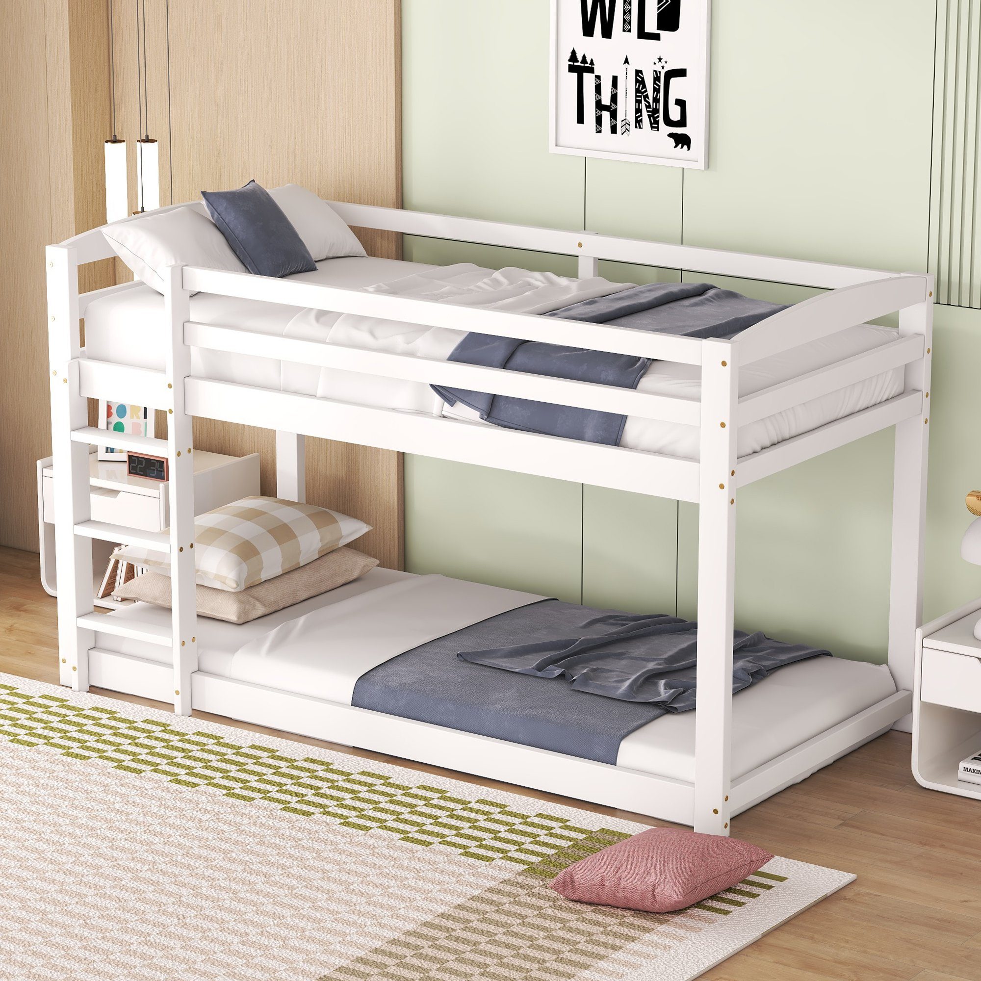 Ulife Etagenbett Kinderbett Jugendbett Rahmen aus Kiefer, einfache Montage, günstig online kaufen
